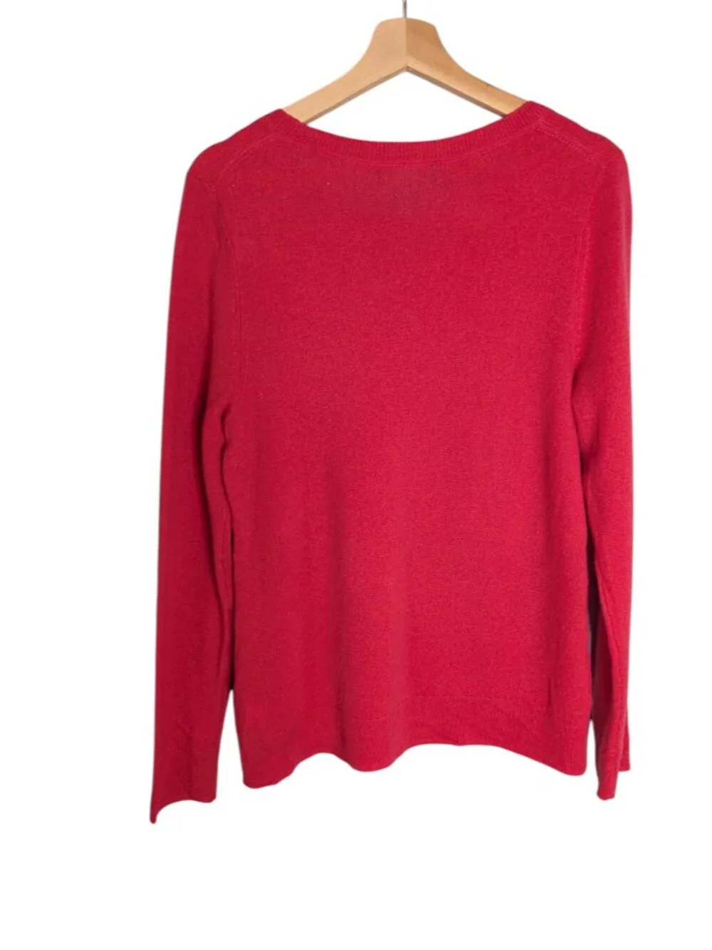 Tahari Women’s 100% Cashmere Large 2-Ply Watermelon Pink Crewneck Sweater - Picture 3 of 5